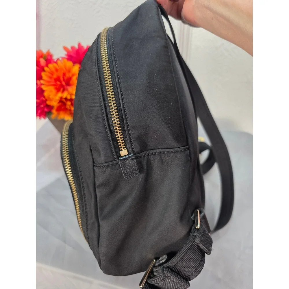 Kate Spade New York Chelsea Small Backpack Black Nylon Gold Hardware WKR00556